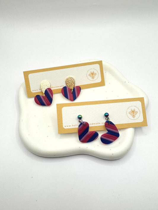 Bi Pride Mini Heart Dangles