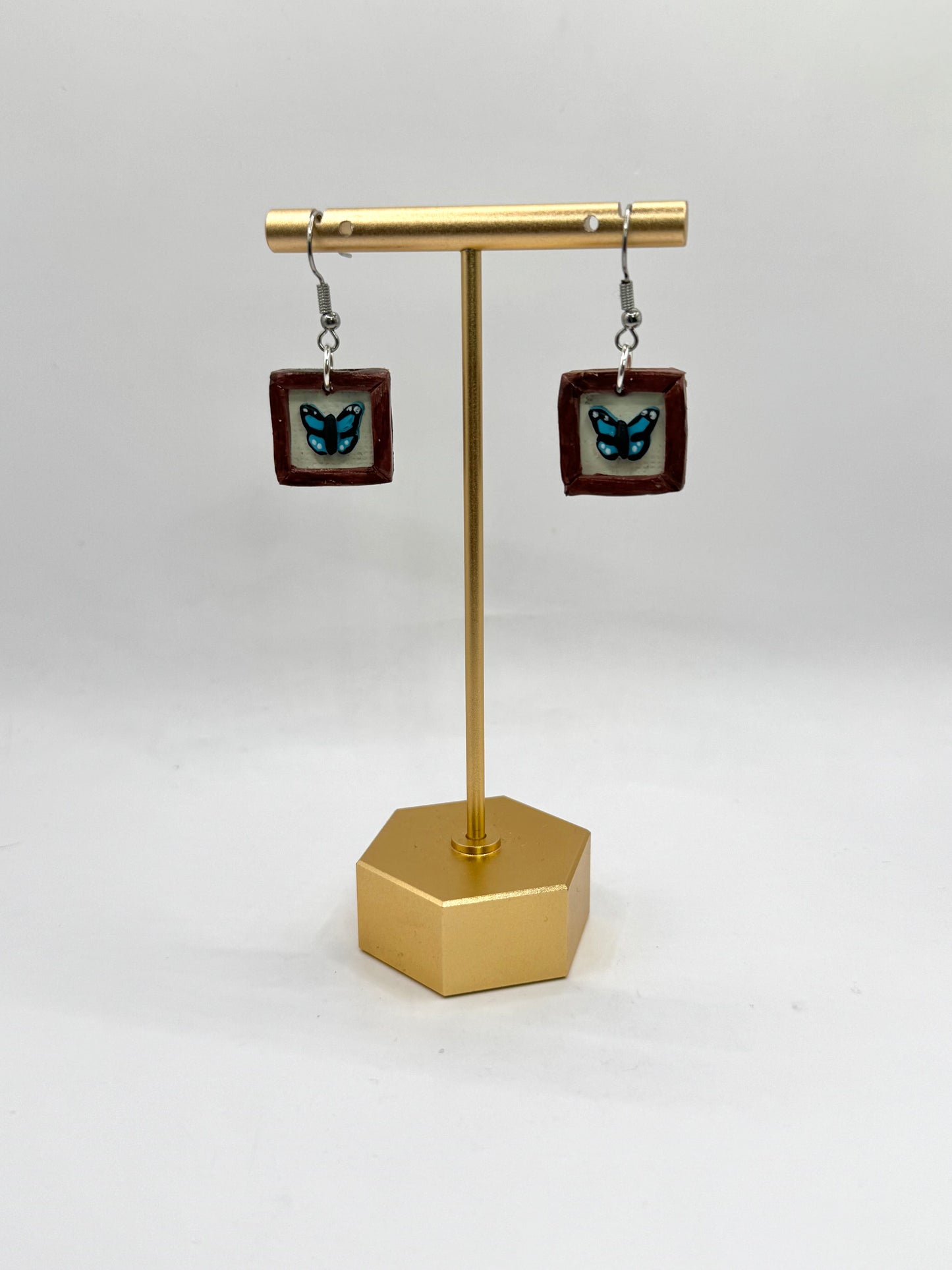 Framed Butterfly Dangles