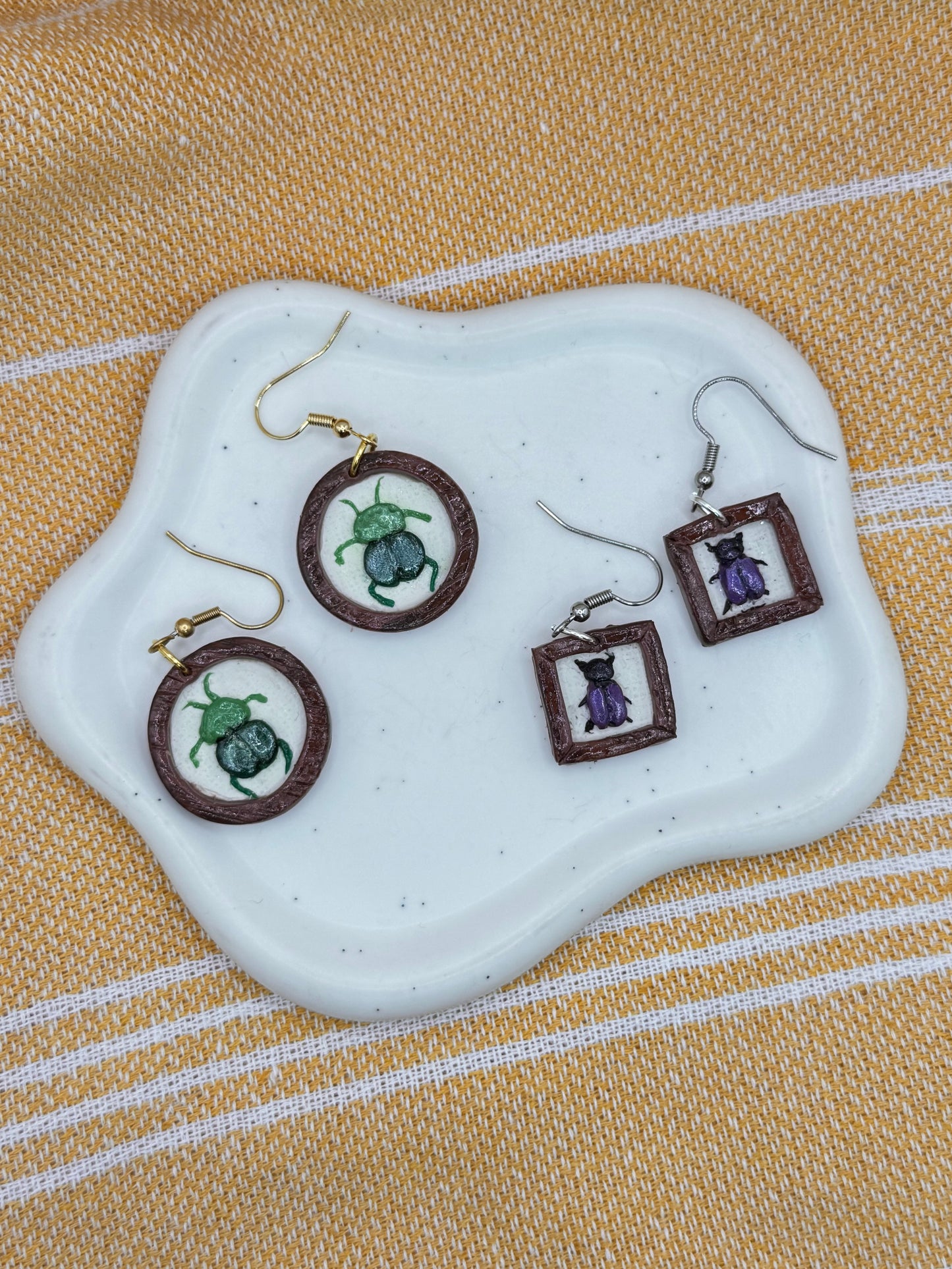 *NEW* SPRING | Framed Beetle Dangles