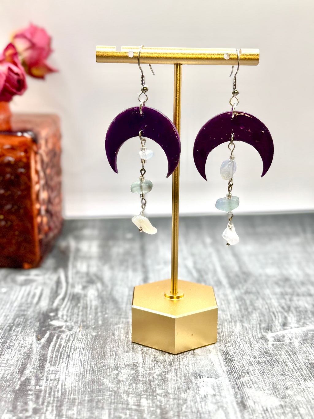 Crystal Moon Dangles
