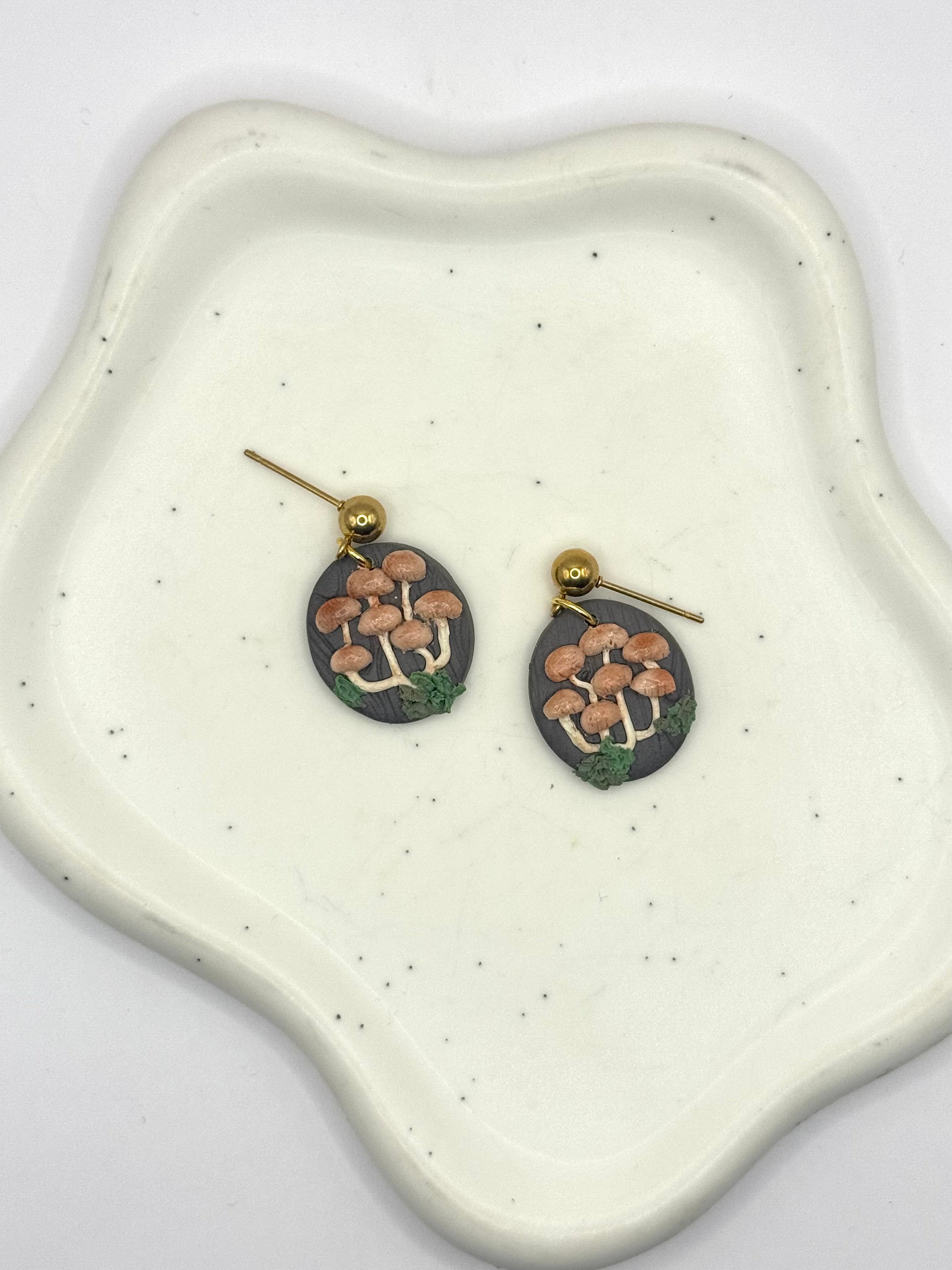 Mini Mushroom Earrings