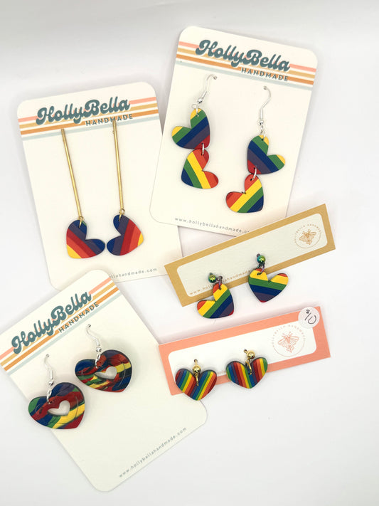 Pride Rainbow Heart Dangles