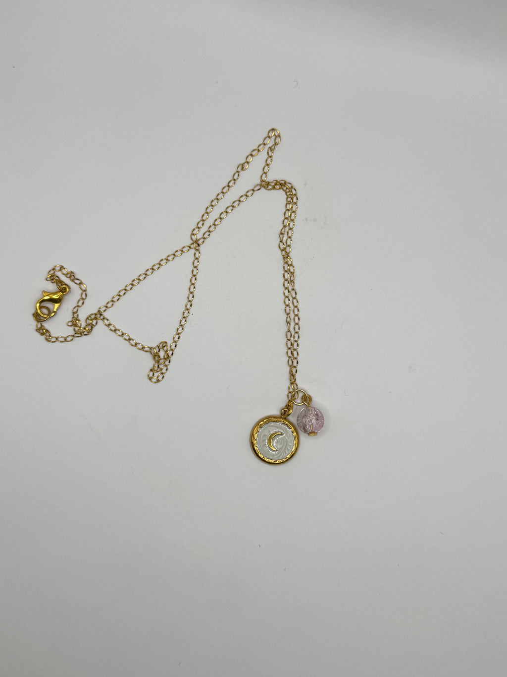 Gold Moon Charm Necklace