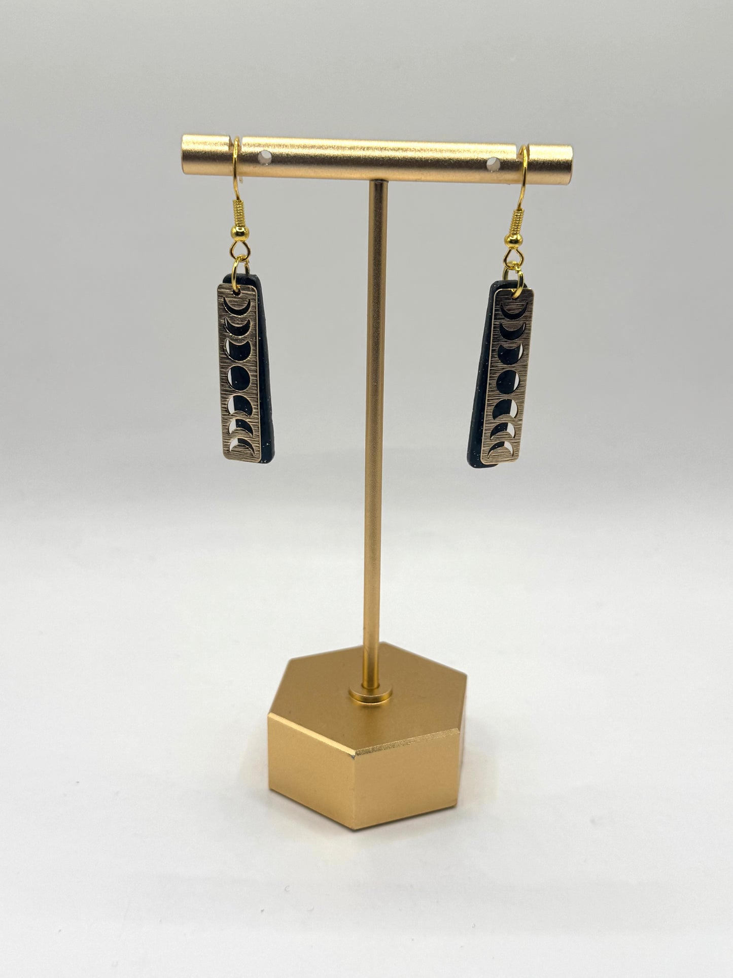 Mini Brass Moon Phase Dangles