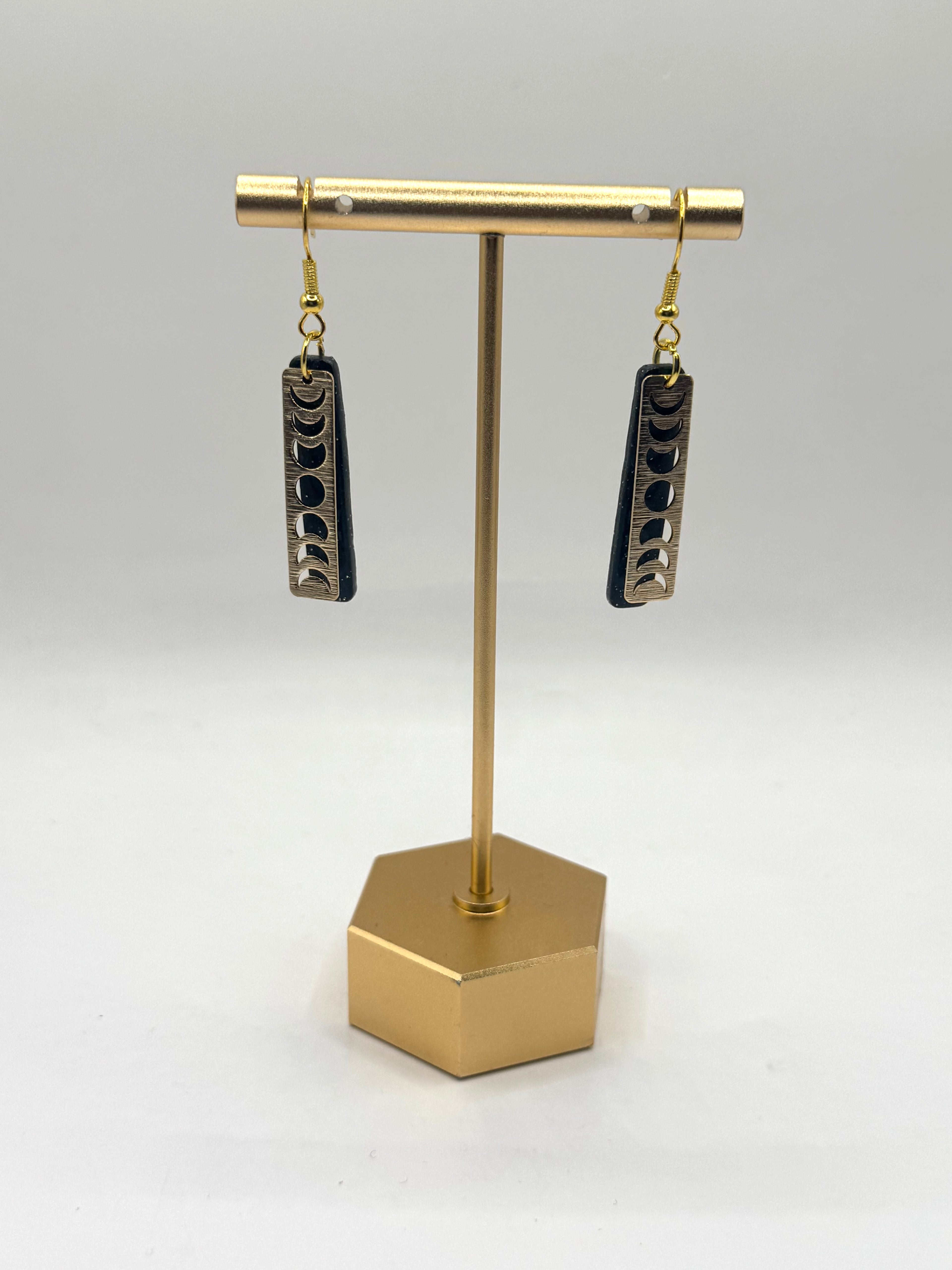 Mini Brass Moon Phase Dangles