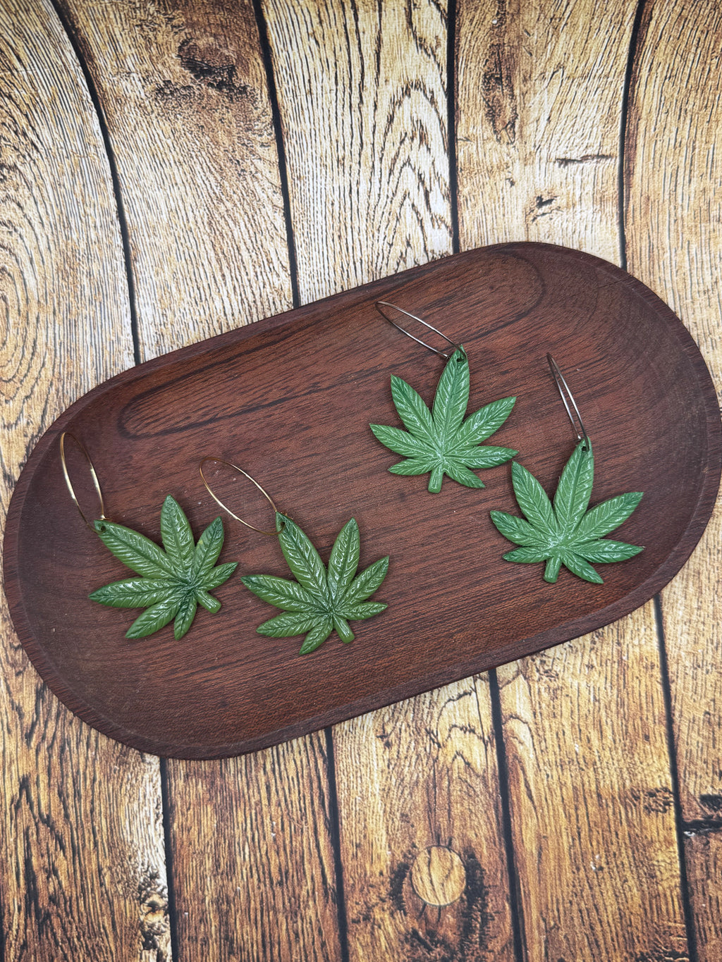 Cannabis Leaf Hoops