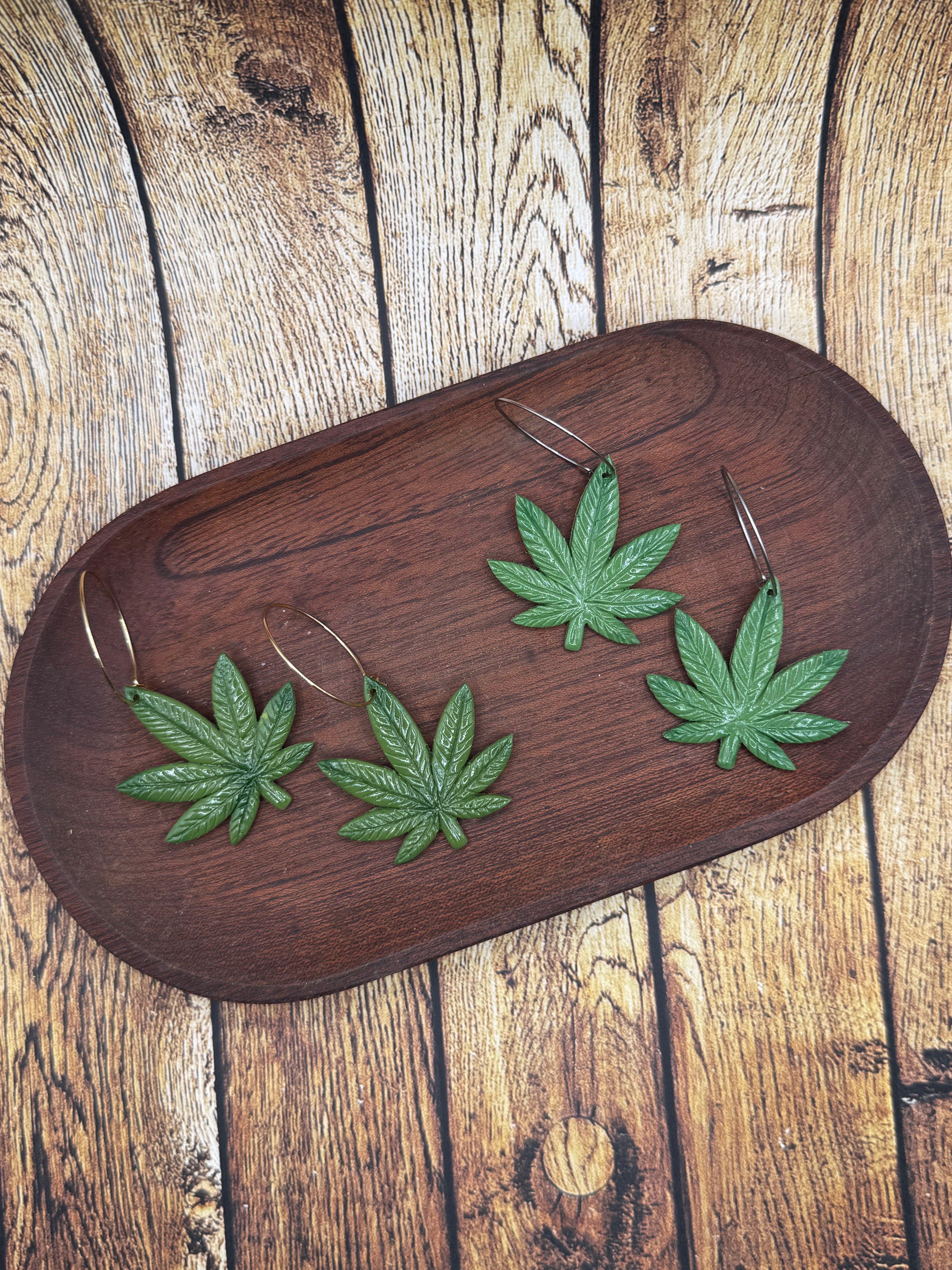 Cannabis Leaf Hoops