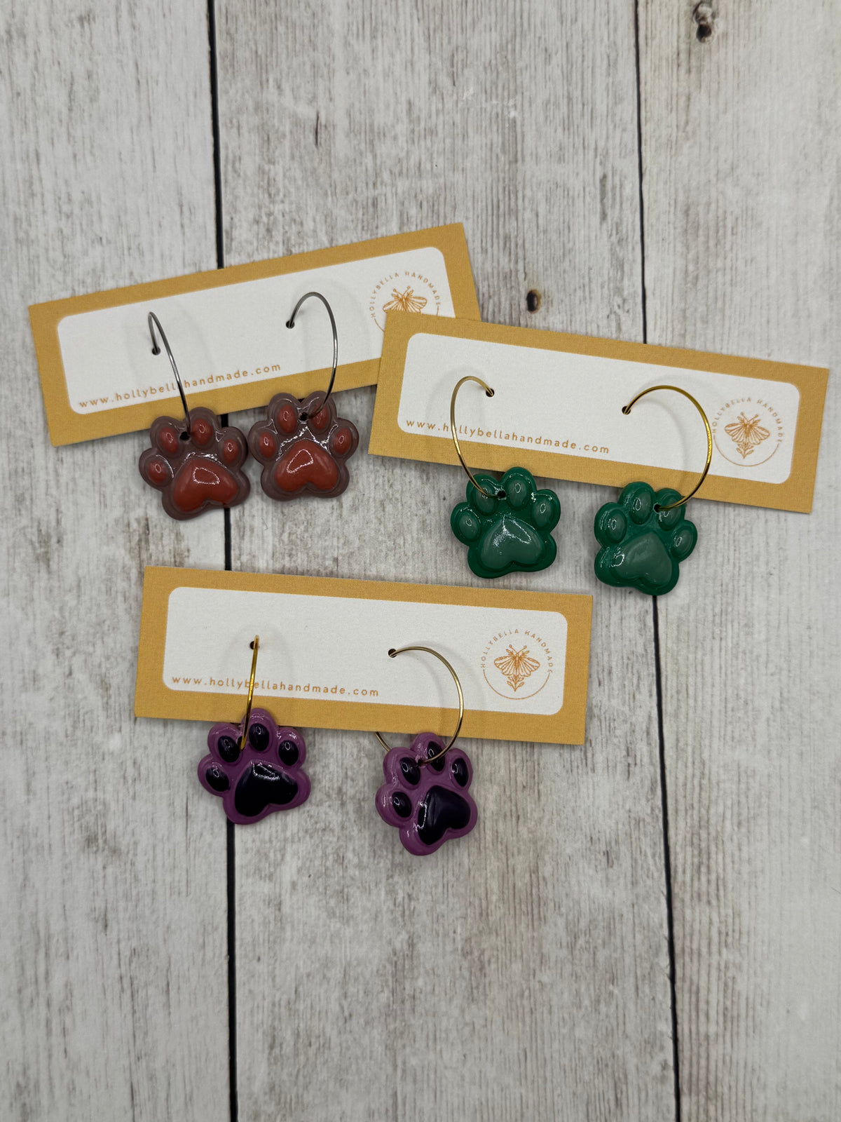 Paw Print Hoops