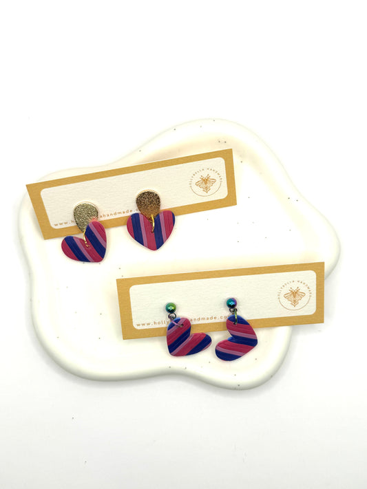 Bi Pride Mini Heart Dangles