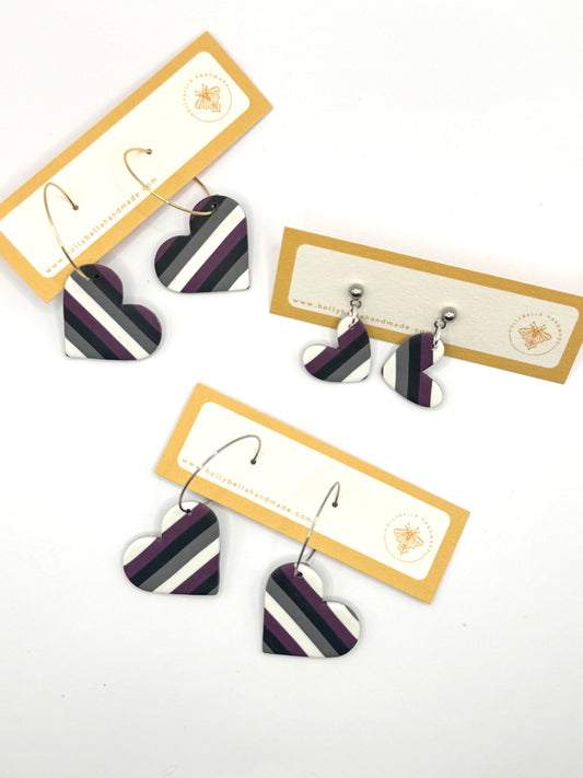 Aces Pride Heart Dangles