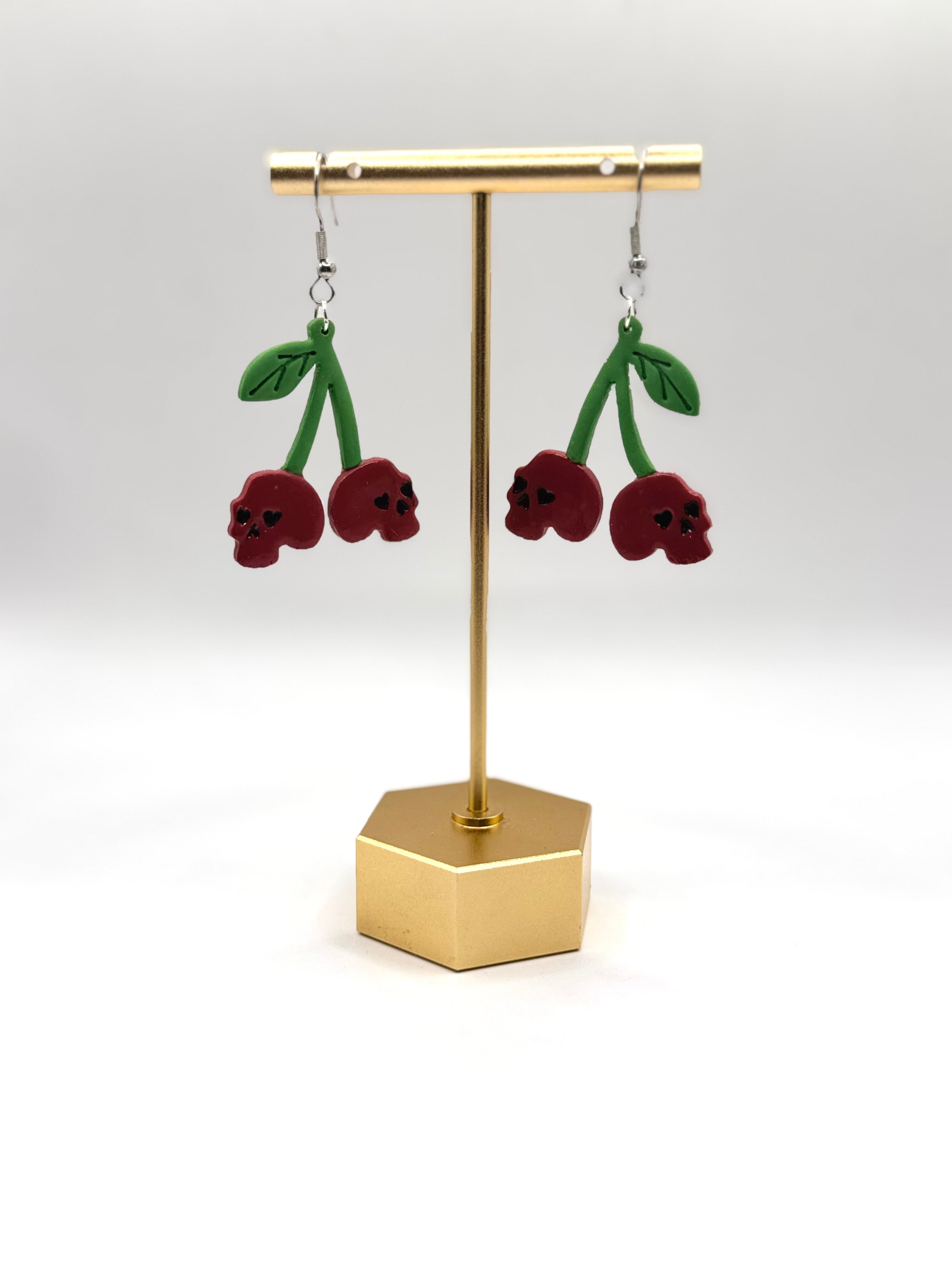 Cherry Skull Dangles