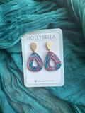Purple/Teal Gold Teardop Dangles