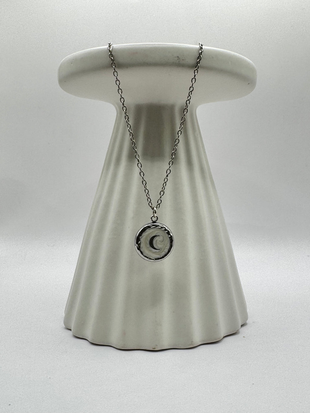 Silver Moon Charm Necklace