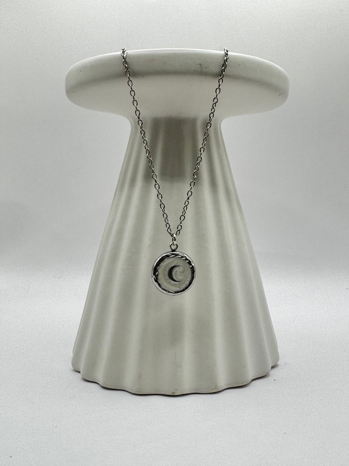 Silver Moon Charm Necklace