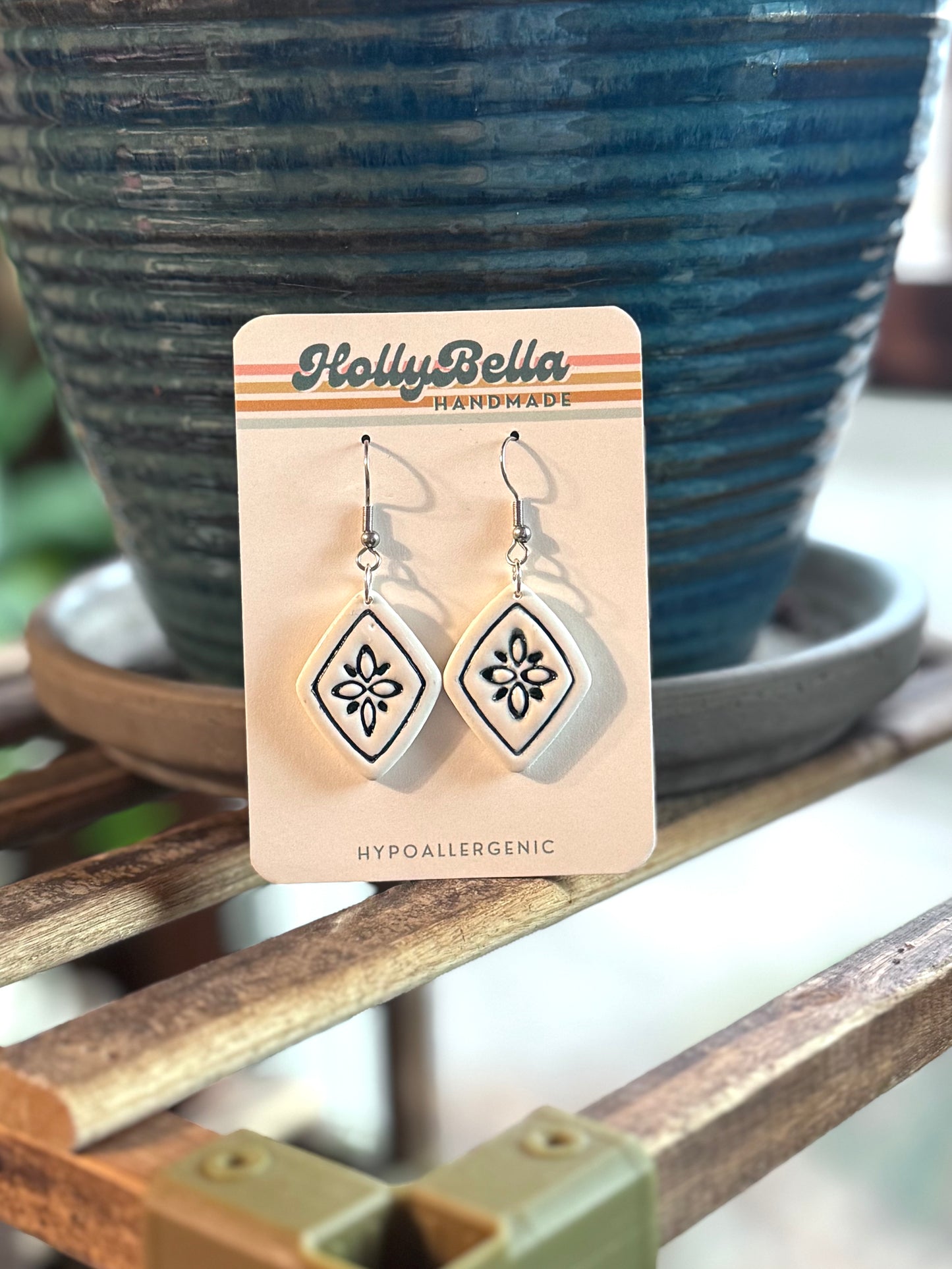 Ceramic Diamond Dangles