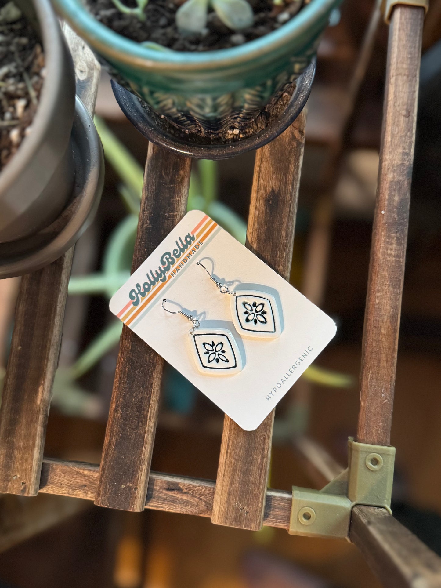 Ceramic Diamond Dangles