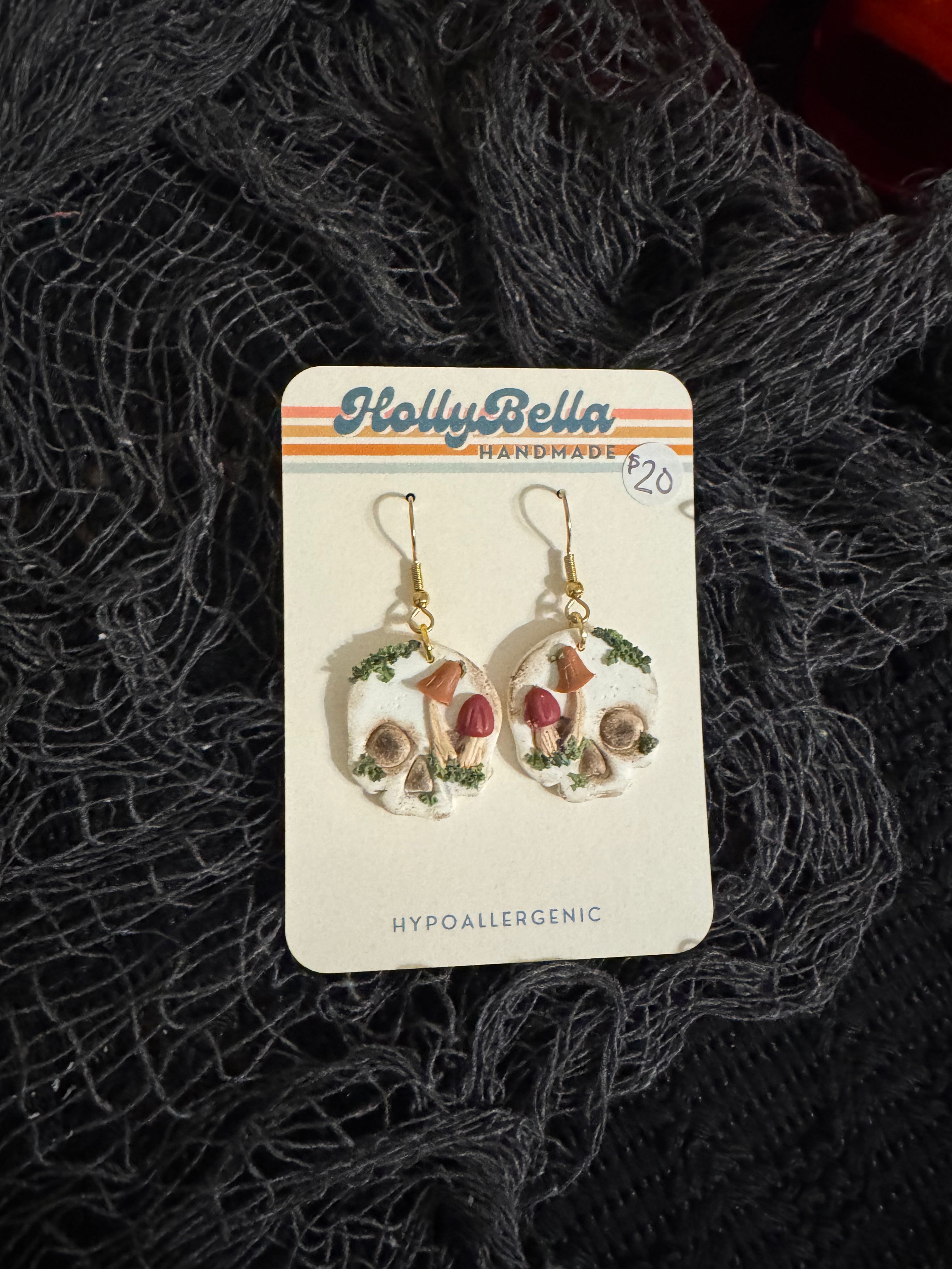 Mushroom Skull Dangle